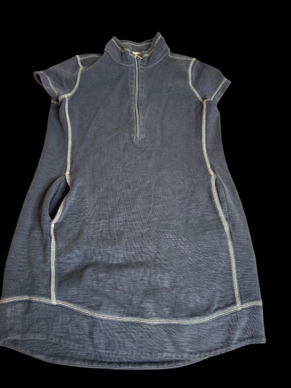 Tommy Bahama Womens S Navy Half-Zip Pima Cotton Tobago Bay Dress Resort Coastal